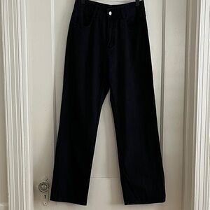 Size S Baggy Straight Black Denim Jeans High Rise